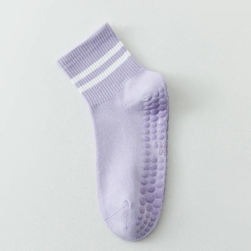 Yoga Socks Women Professional Silicone Non-slip Pilates Socks Casual Striped Cotton Indoor Floor Gym Fitness Dance Sports Socks