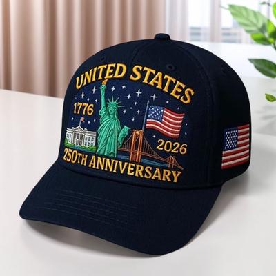 US 250th Anniversary Cap Retro Washed Patriotic Cap US 250th Anniversary Tribute Hat Patriotic Baseball Cap for Men and Women