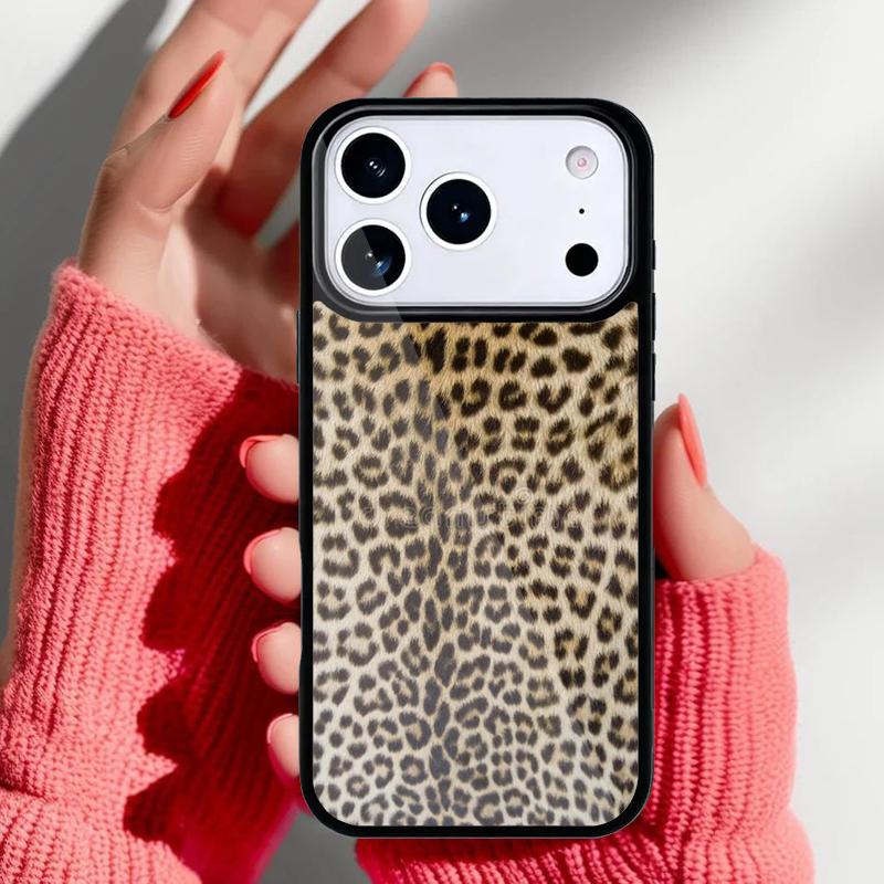 Leopard Skin Phone Case for iPhone 17 16 15 14 13 Pro Max Back Cover for 12 11 Pro Coque