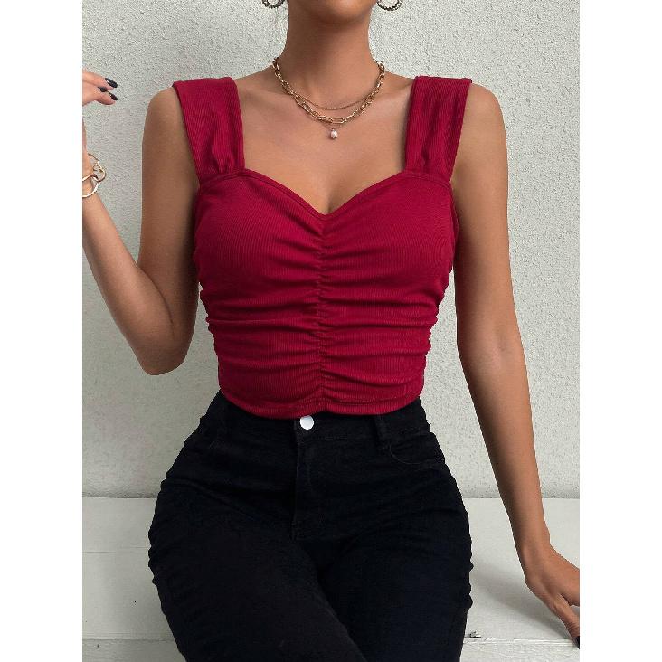 New Summer Casual Temperament Slim Fit Sexy Vest T-Shirt Sleeveless Suspender Versatile Top Strapless Women