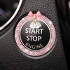 Alloy Crystal Car Decorative Ring with Rhinestone Bow for Start Engine Stop Button, 1pc Vehicle Ignition Bling Accessory