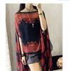 Breathable Beach Shawl Luxury Bikini Cover Tops New Chiffon Blouse  Summer