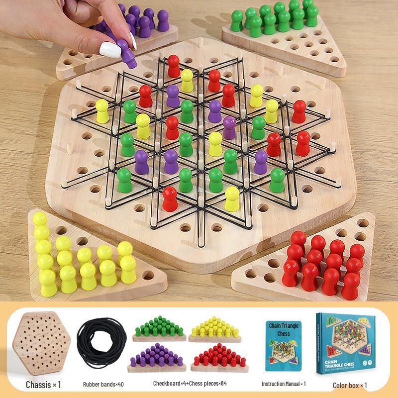 Kids  Wooden Geometric Triangle Logic Game - Educational Board Toy for Ages 3+