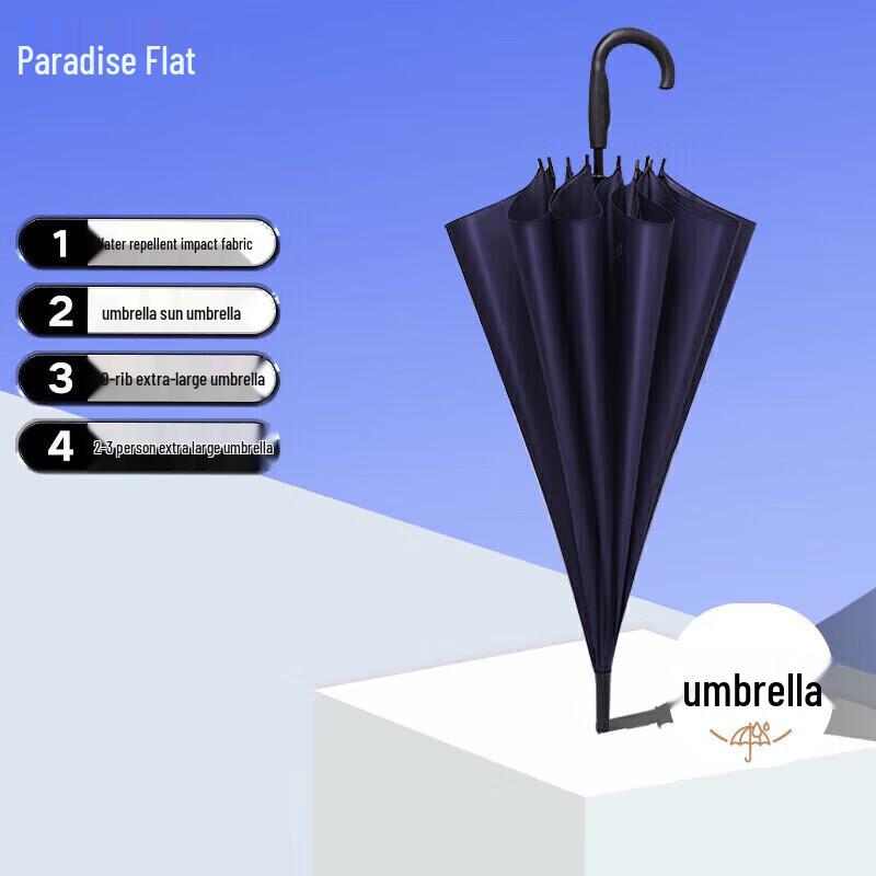 Oversized Long-Handle Semi-Automatic Straight Umbrella
