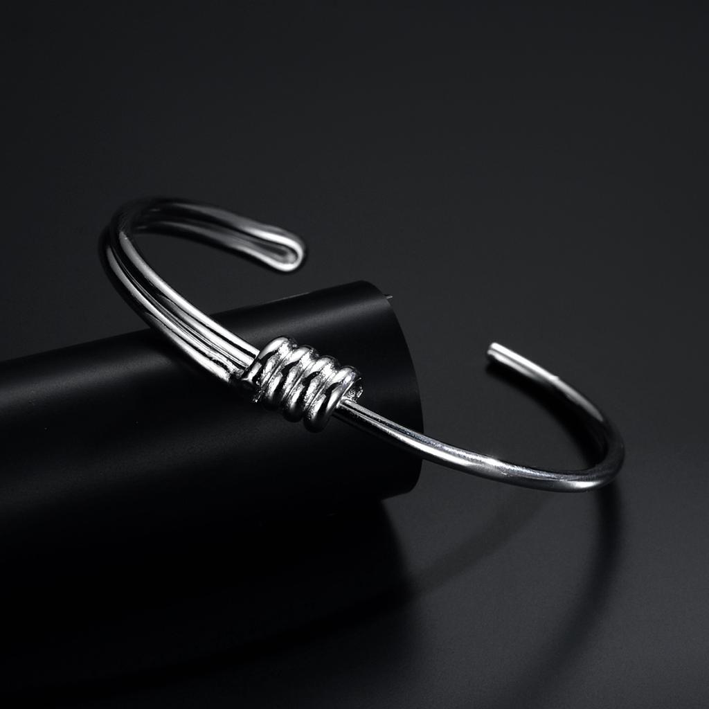 New Style Minimalist Silver Bracelet Female Personality Open Love True Bracelet Birthday Gift