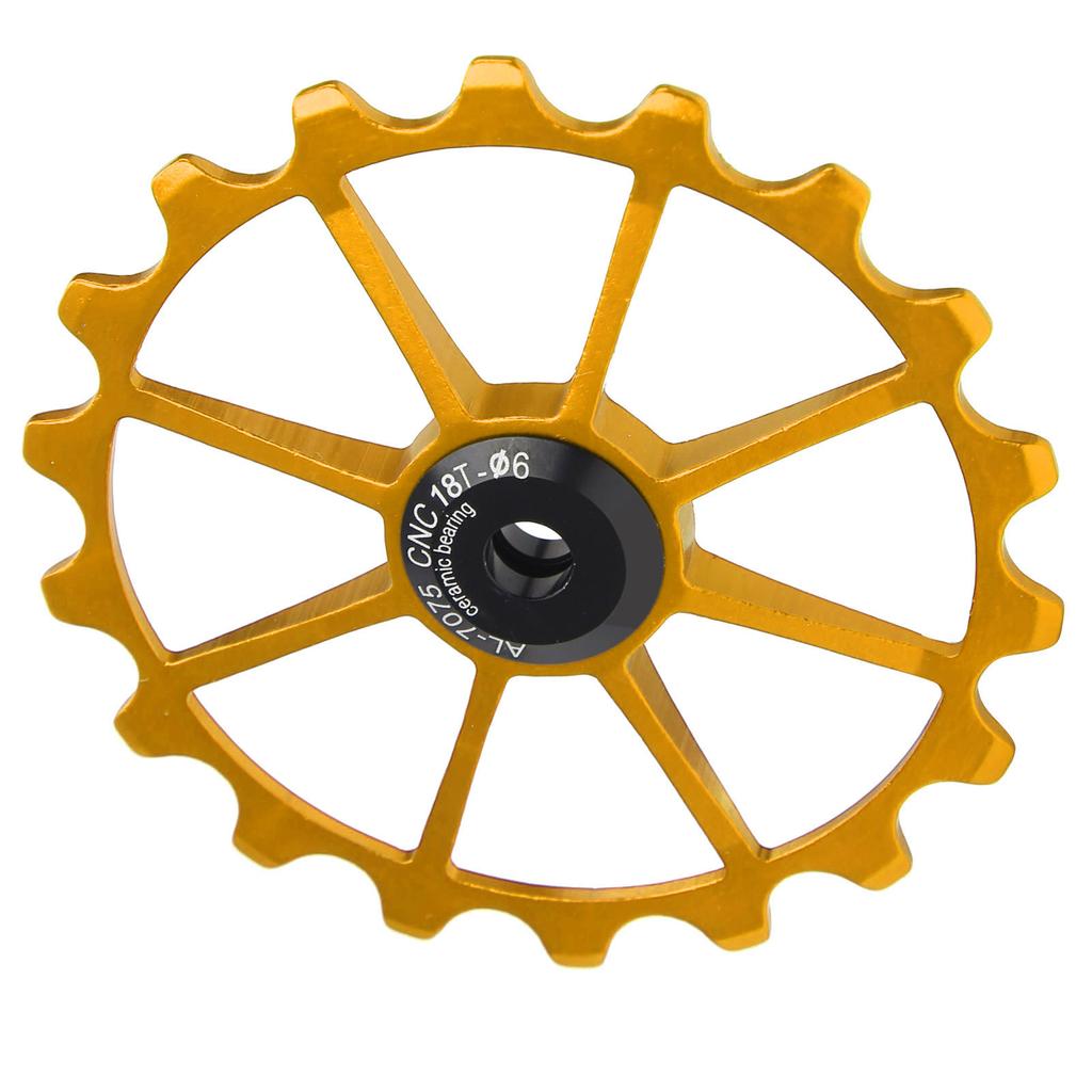 MEIJUN 18T Mountain Bike Ceramic Bearing Aluminum Alloy Rear Derailleur Pulley WheelGold