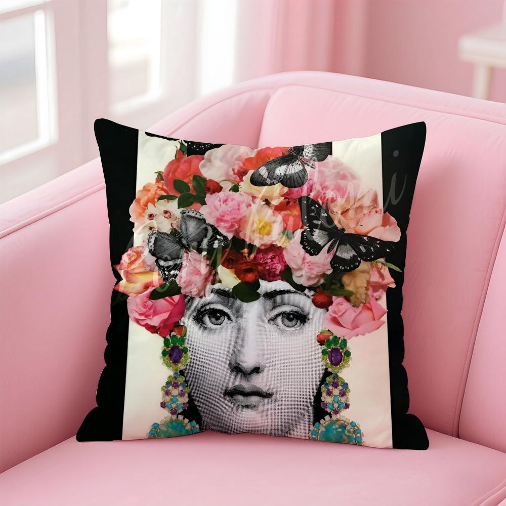 Minimal Abstract Women Simple Anime Art Cushion Cover Pillow Case Soft Skin Friendly Fabric  Concealed Zipper
