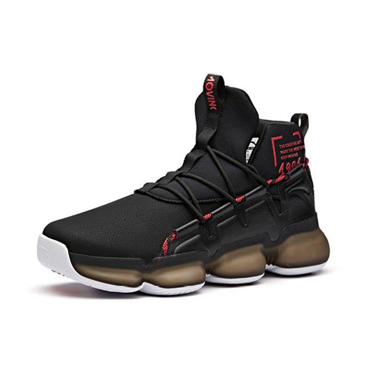Anta Flash Energy Technology Shock Absorption Non-Slip High-Top Basketball Shoes Men Sneakers Black 91841193-1