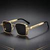 New Square Small Frame Sunglasses Fashionable Men Retro Steampunk Eyeglasses UV400 Driving Sunshade