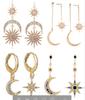 Wish Earrings Fashion Exaggeration Sun Moon Earrings Alloy Earrings Earrings