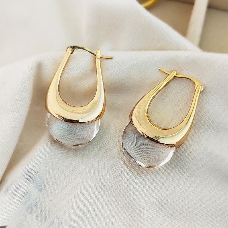 Minimalist Chic Water Drop Smooth Handbag Earrings & Ear Clips for Women: European & American Blogger Style