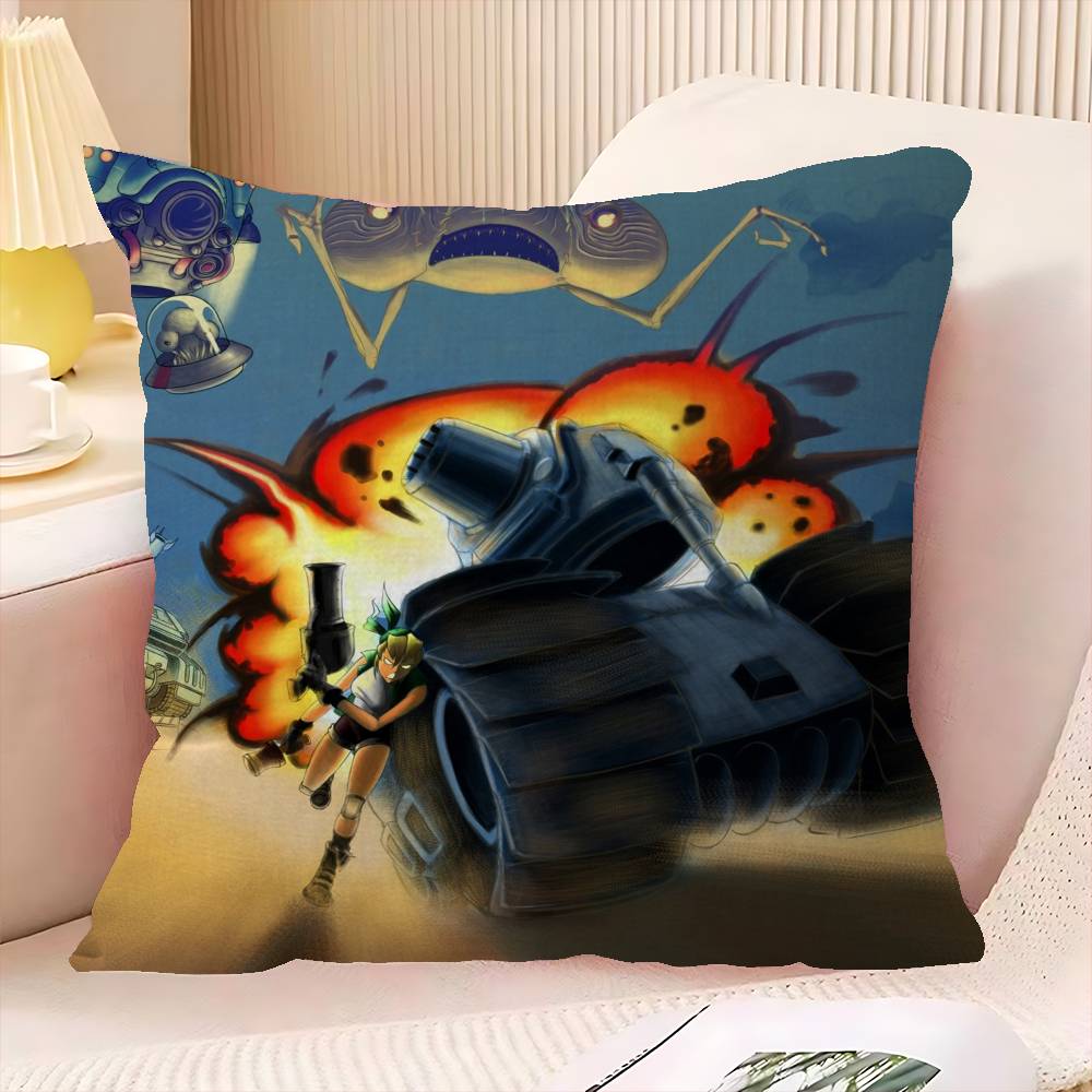 Classic Retro Game Metal Slug Gamer Decorative Room Aesthetics Pillow Case Home Decor Bedroom Sofa Bed Couch Pillow Cover 45x45