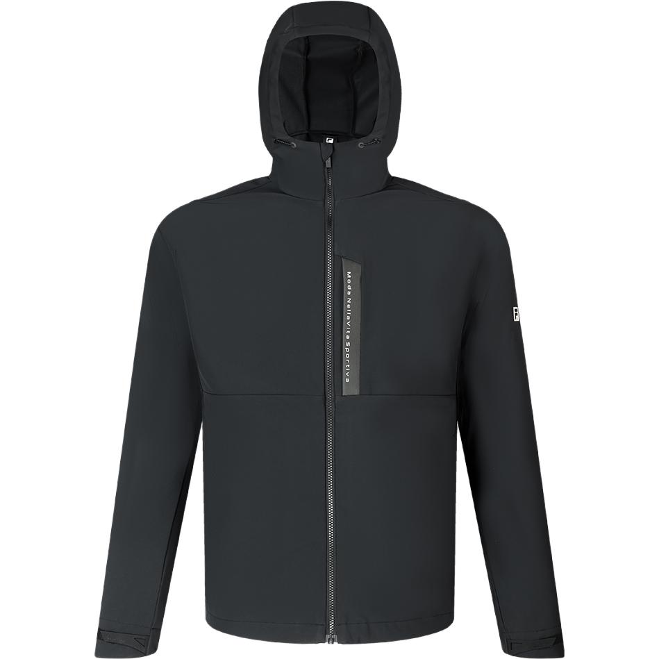 FILA Official 2023 Winter New Outdoor Quilted Lightweight Down Jacket Two-Piece Warm Coat Hooded Woven Vest Men Outerwear Deep-Black A11M341914F-BK