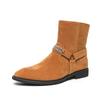 Autumn and Winter Large Size Short Boots Men's Fashion Western Cowboy Boots Foreign Trade British Style Zipper Matte Men's Leather Boots