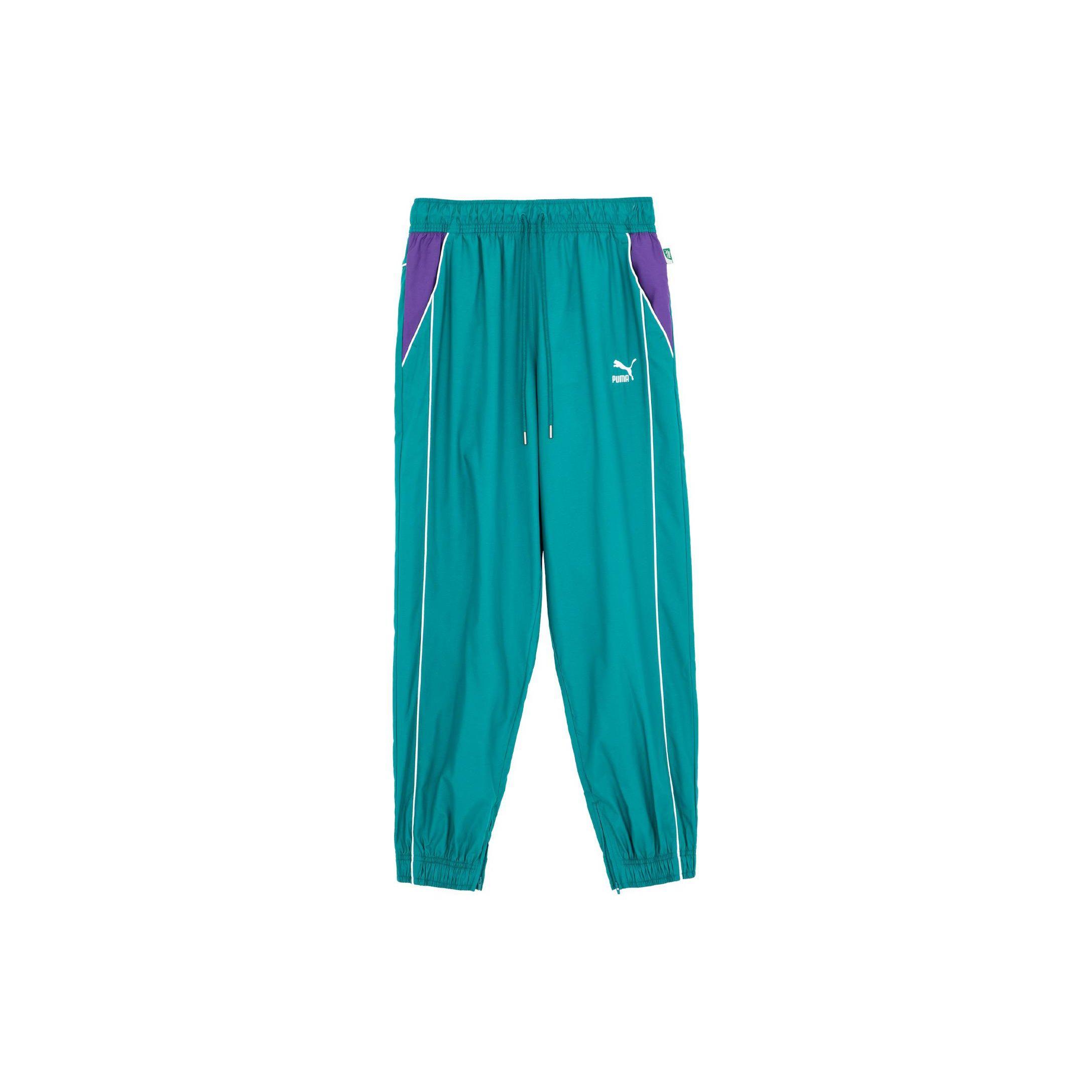 

PUMA Unisex Retro Color-Block Track Pants Teal Purple 622785-87 M