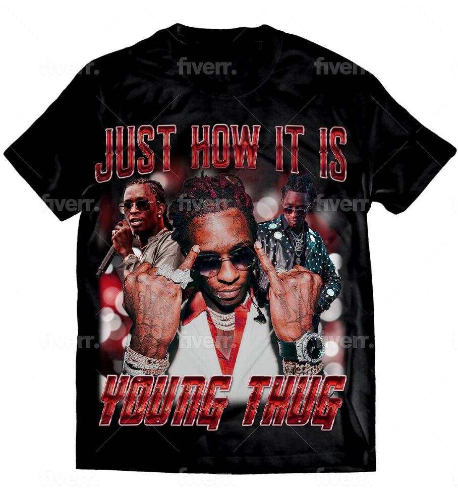 

Винтажная винтажная футболка Young Thug, новинка, футболка унисекс с американским рэпером и музыкальным певцом