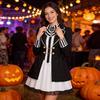 Cosplay Costume With Striped Collar And Gloves For Halloween Parties