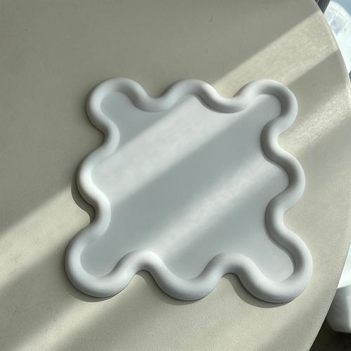 Nordic Style Irregular Storage Tray Sense Silicone Insulation Pad Coaster Thickened Placemat Square Home Desktop Decoration
