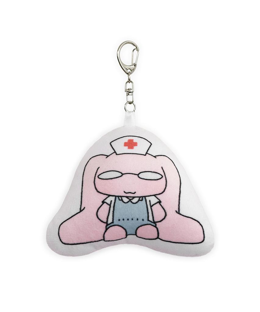 HUG YOUR SKIN X Juba Cushion Keyring (Bunny With Glasses)