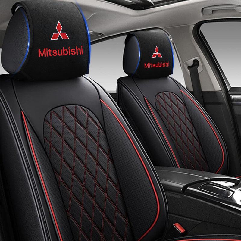 Car Seat Back Headrest Pillow Storage Bag Dustproof Cover Emblem For Mitsubishi ASX Lancer Outlander Pajero EVO EX Lancer
