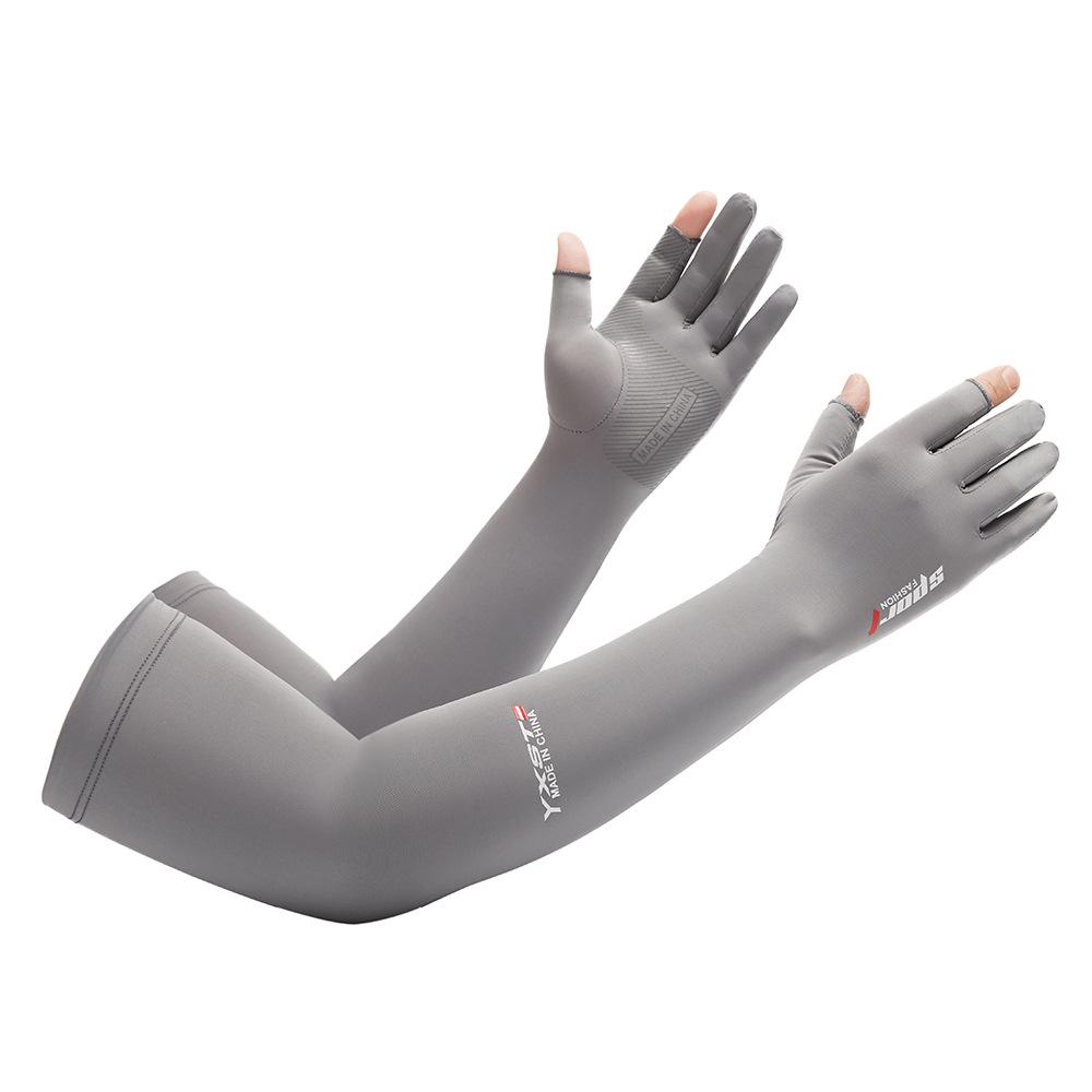 Unisex Elastic Ice Silk Sleeves for Summer Sun Protection - Non-Slip, Fingerless Design for Cycling, Hiking, and Outdoor Sports