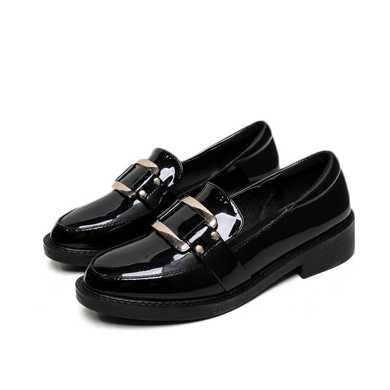 Genuine Leather Flat for Huizhou Women's Shoes Grape Mother Same Small Leather Shoes Women's Black Autumn and Winter New Loafers Women's