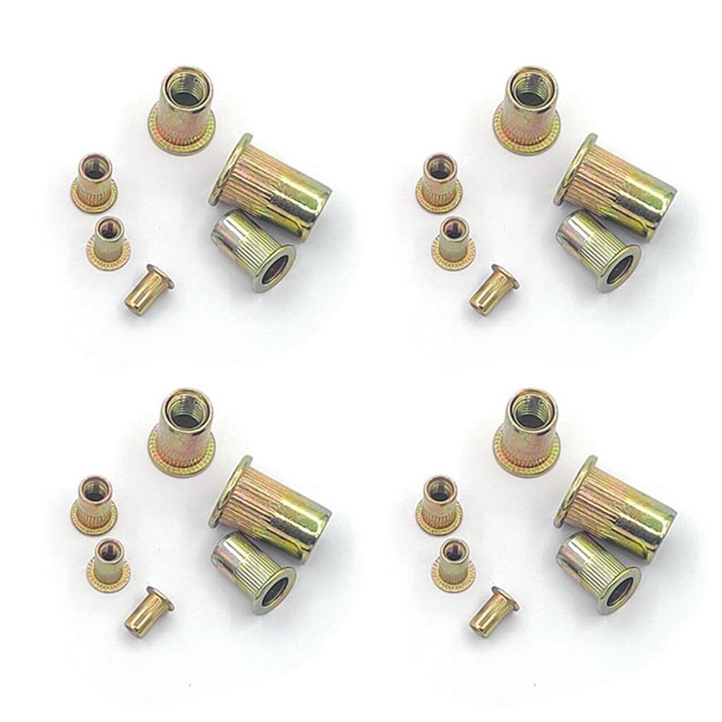 300Pcs Rivet Nut Metric Imperial Combination Set Color Plated Zinc Carbon Steel M3‑M8