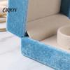 Portable Jewelry Case for Stores Sky Blue Velvet Box, Flip Top with Small Packaging Box Retail Soft Flannel Lining, Protective Container Bracelet And