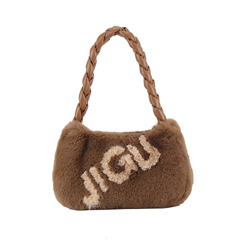 

Модные женские сумки. Новые маленькие свежие сумки. Модные плюшевые сумки на ремне подмышками. Женские сумки. one size кофейный