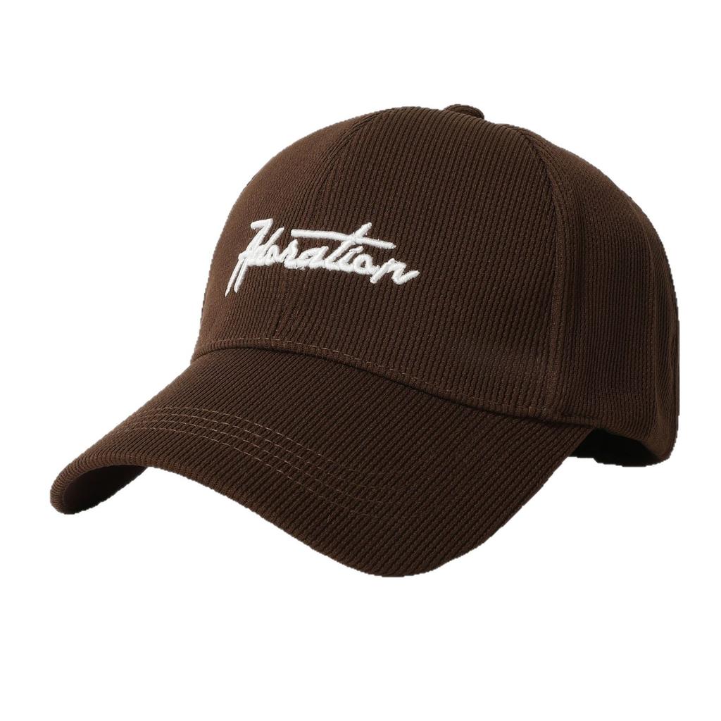 Embroidered Letters Plus Velvet Baseball Hat for Women Autumn and Winter Casual Versatile Thickened Warm Peaked Cap for Men Showing Small Face