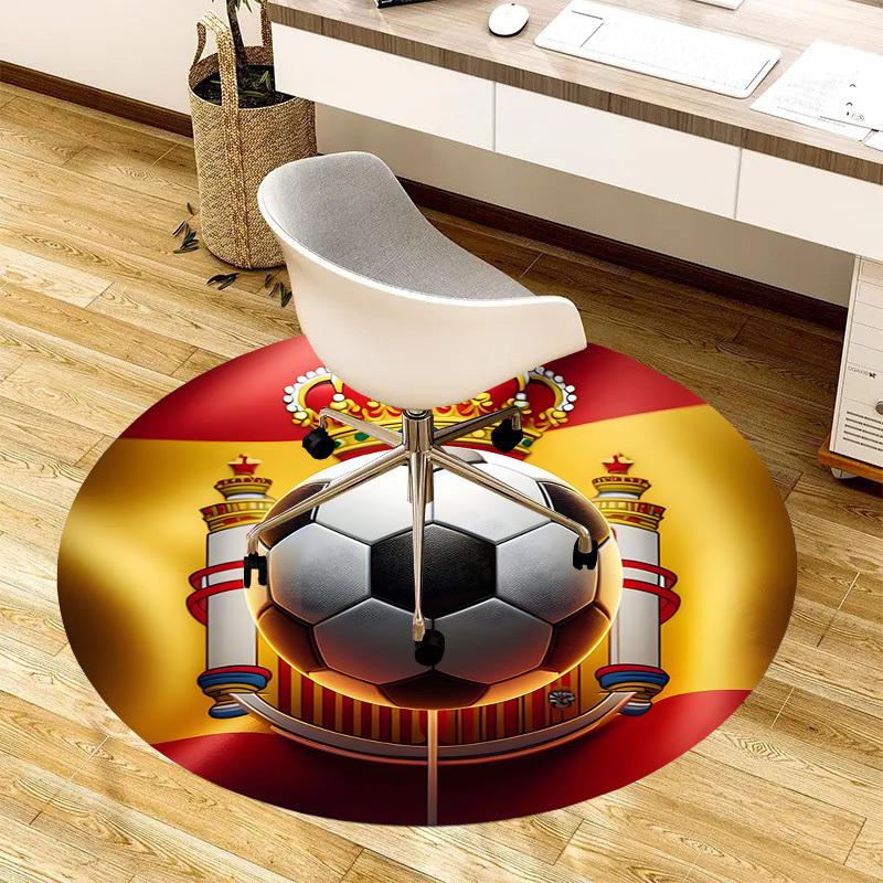 1pc Office Carpet Chair Mats Spain Football Crest Perfect for Decorating Office Chairs, Living Rooms, Or Bedrooms