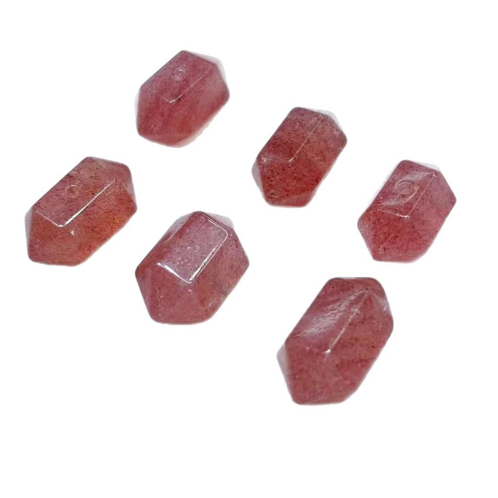 Natürliche Erdbeerquarz Doppelspitzenperlen für DIY-Armbänder