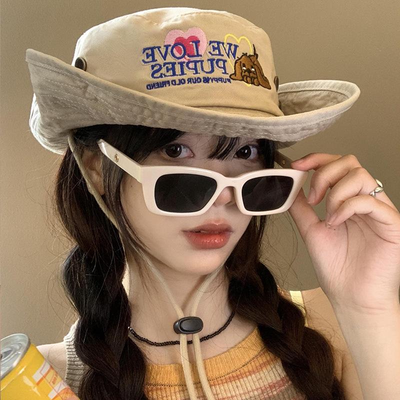 Cute Cartoon Dog Hiking Cap Outdoor Sports Wide-Brimmed Western Cowboy Hat Fashion Cowboy Style Fisherman Hats