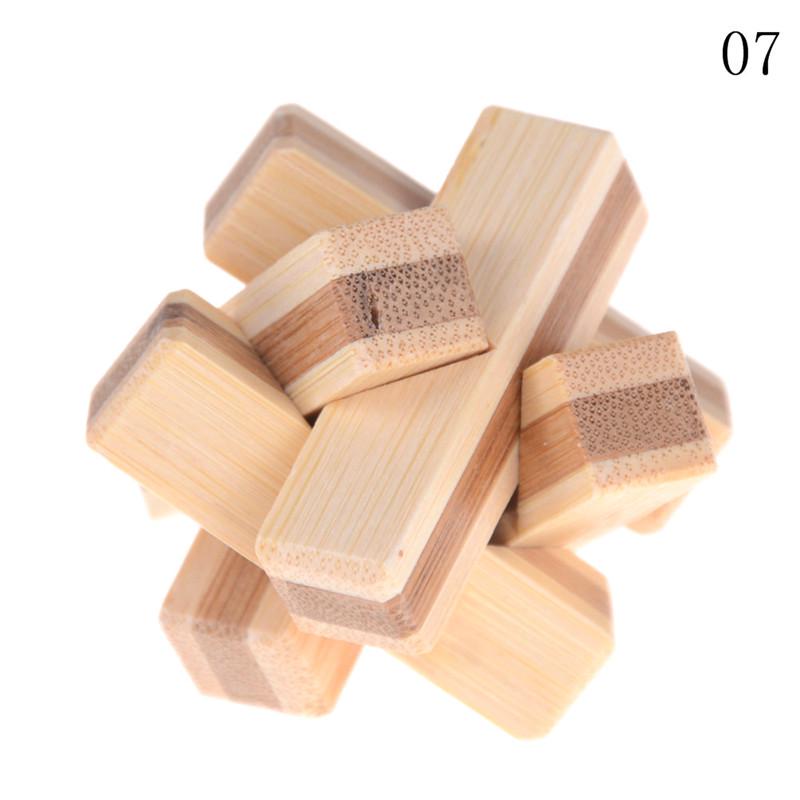 Iq Brain Teaser Kong Ming Lock Wooden Interlocking Burr 3D Puzzles Game Toy Gift