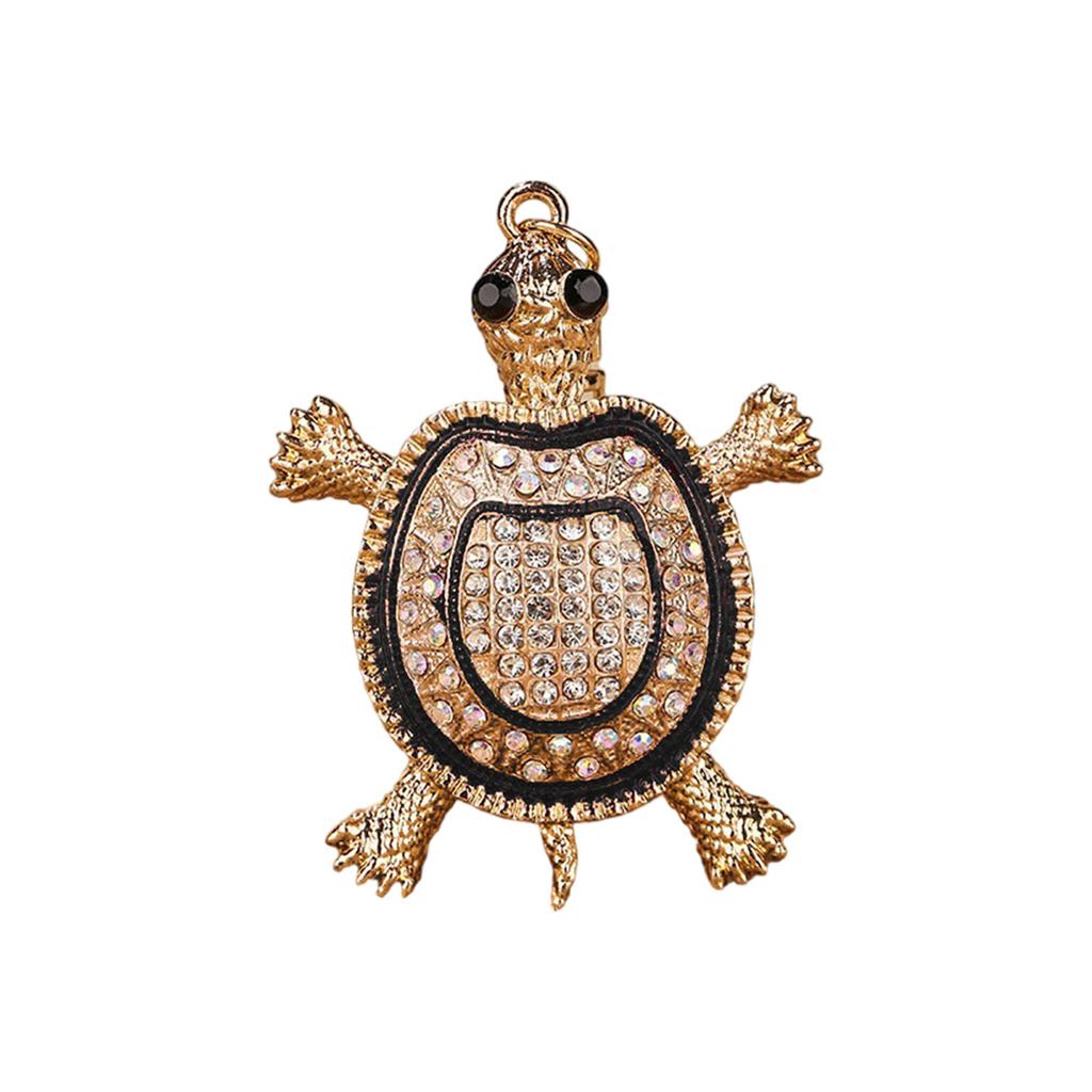 Turtles Rhinestones Keyring Charm Pendant Vibranting Color Glitter Keychain Bag Charm for Handbag Purse Accessories