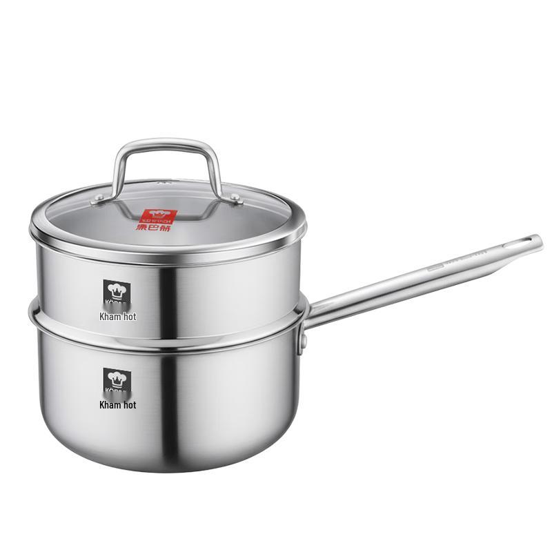 KOBACH 18cm 304 Stainless Steel Milk Pot with Steamer