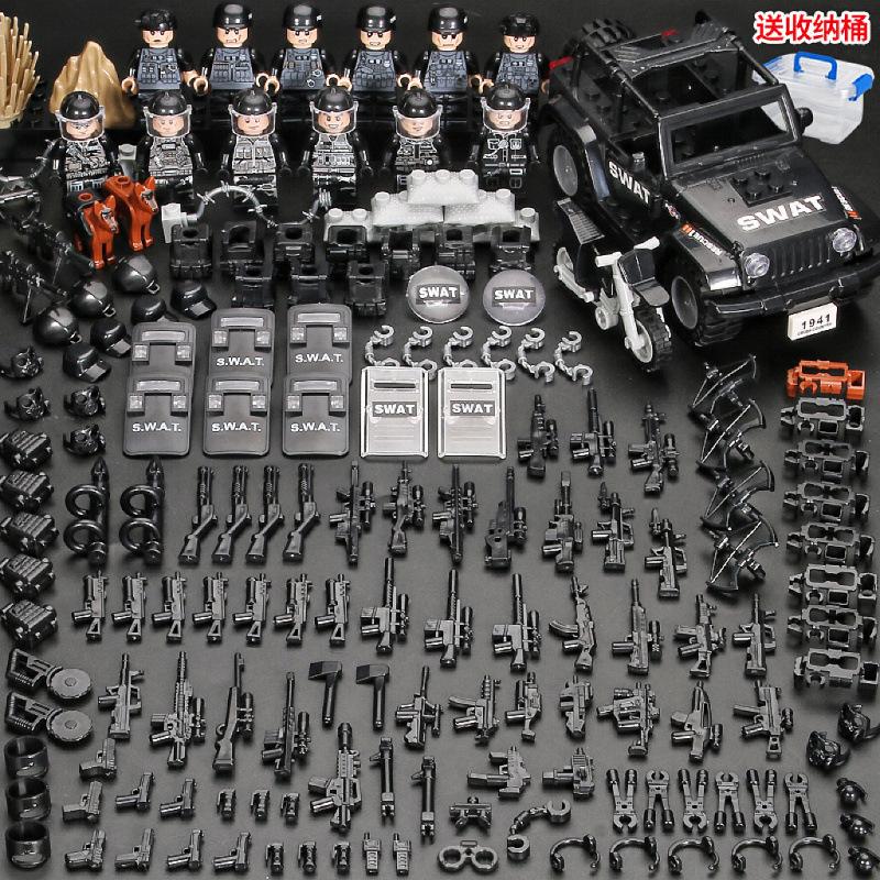 Building Block Military Minifigures Police Special Forces Minifigures Assemble Toys Year-Old Boy Birthday Model