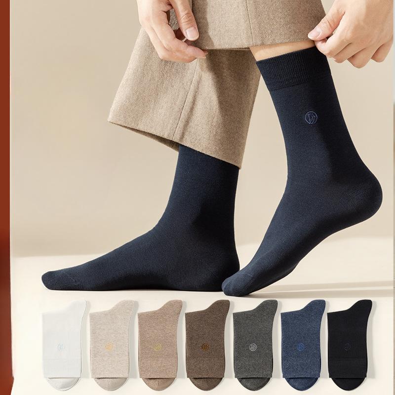 Men's Autumn and Winter Business Antibacterial and Deodorizing Mid Calf Socks