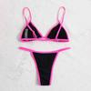 Women's Two Piece Bikini Set Triangle Top Adjustable Straps Low Rise Bottom Swimwear Beachwear Summer Outfit