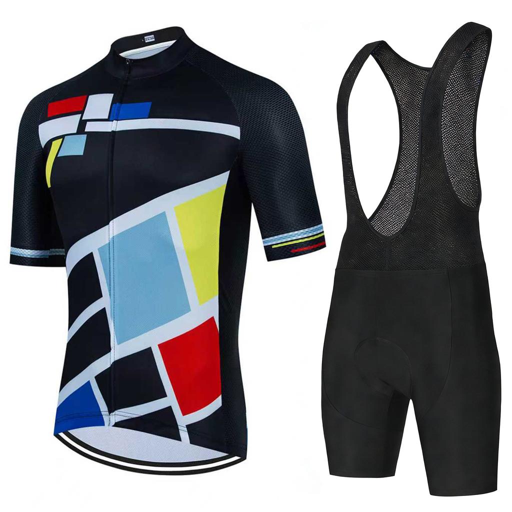 Summer Men's Breathable Perspiration Short-sleeved Shorts Cycling Suit, Road Mountain Bike 2026 Summer Breathable Cycling Suit
