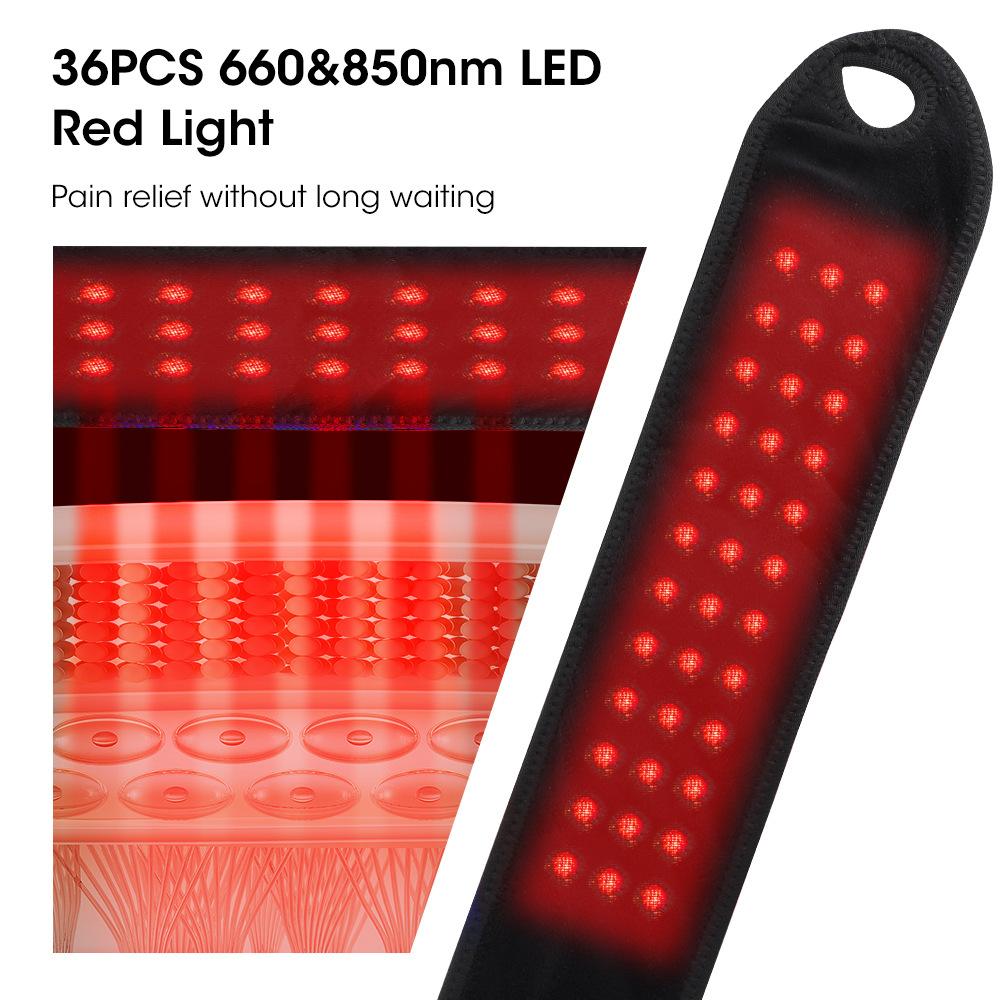 Roter Therapie-Licht-Handgelenk-Gürtel 36 LEDs - 3-Temperatur-Wärme & Vibrationsmassage für Schmerz Schmerzlinderung - 660/850nm Stützbandage