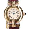 Cartier 590002 161550 Must Colisee Vermeil SM Quartz Watches Gold/Bordeaux alligator strapUsed