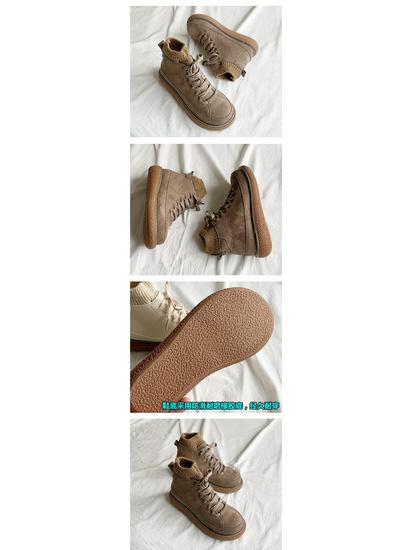 2025 Women's British Style Round Toe Martin Boots: Mori-Inspired, Thick Sole, Plus Velvet, Autumn/Winter with Socks