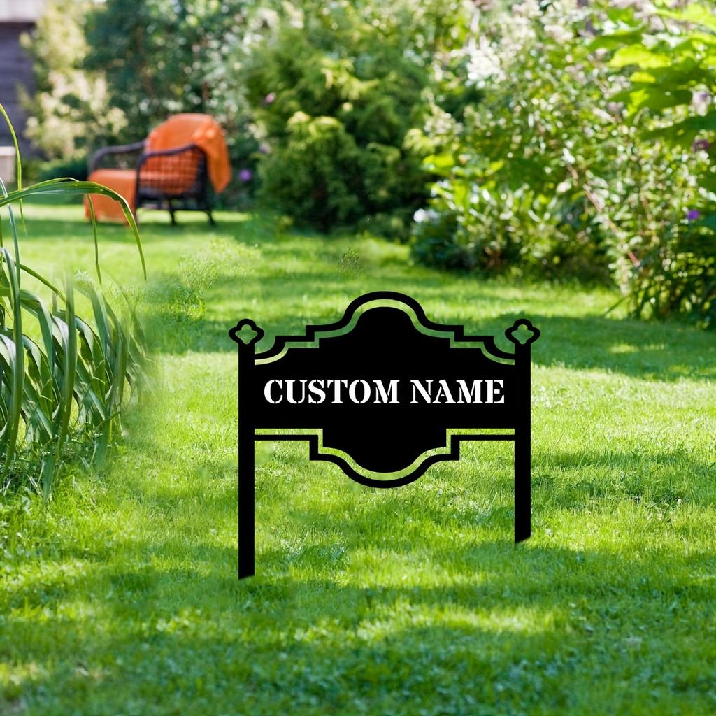 Custom Metal Garden Stakes Lawn Address Signs Outdoor Decor Personalized Gift