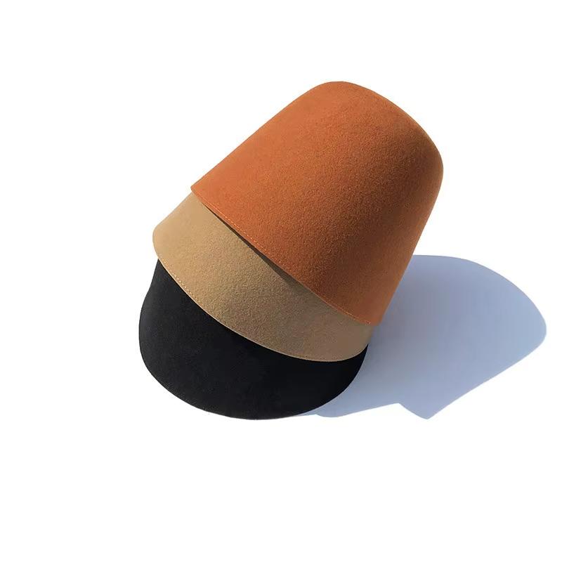 Vintage Hat British Woolen Bucket For Women Lady Ins Korean Solid Color Fisherman Cap Allmatch Outdoor Sunshade Basin Caps