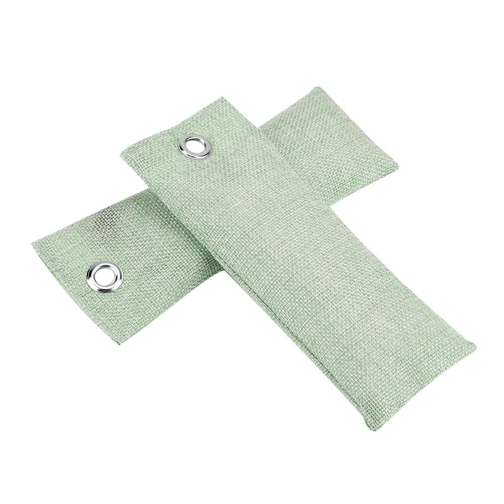 2Bags Bamboo Charcoal Home Car Air Purifier Activated Carbon Shoes Deodorant Bag(Light Green)