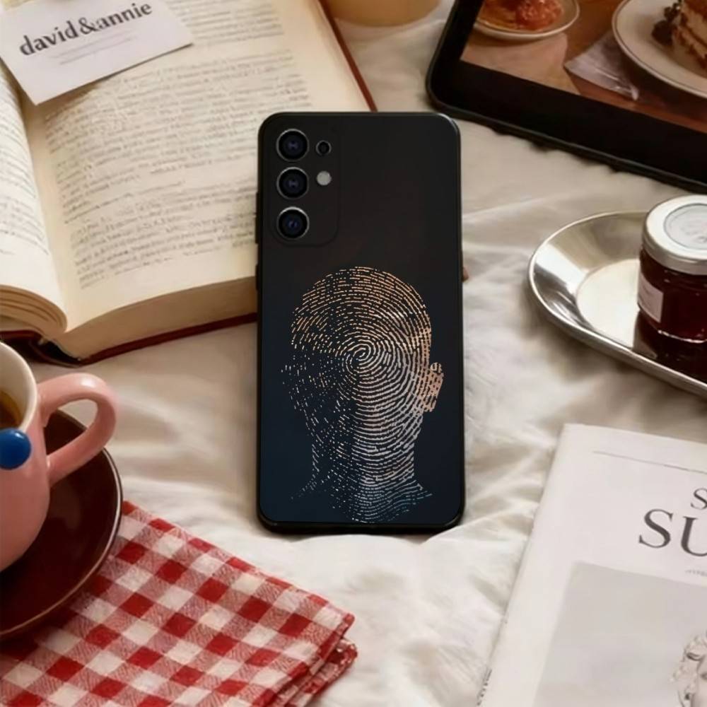 Fingerprint pattern Phone Case Soft black For Samsung S25,S24,S21,S22,S23,S30,Ultra,S20,Plus,Fe,Lite