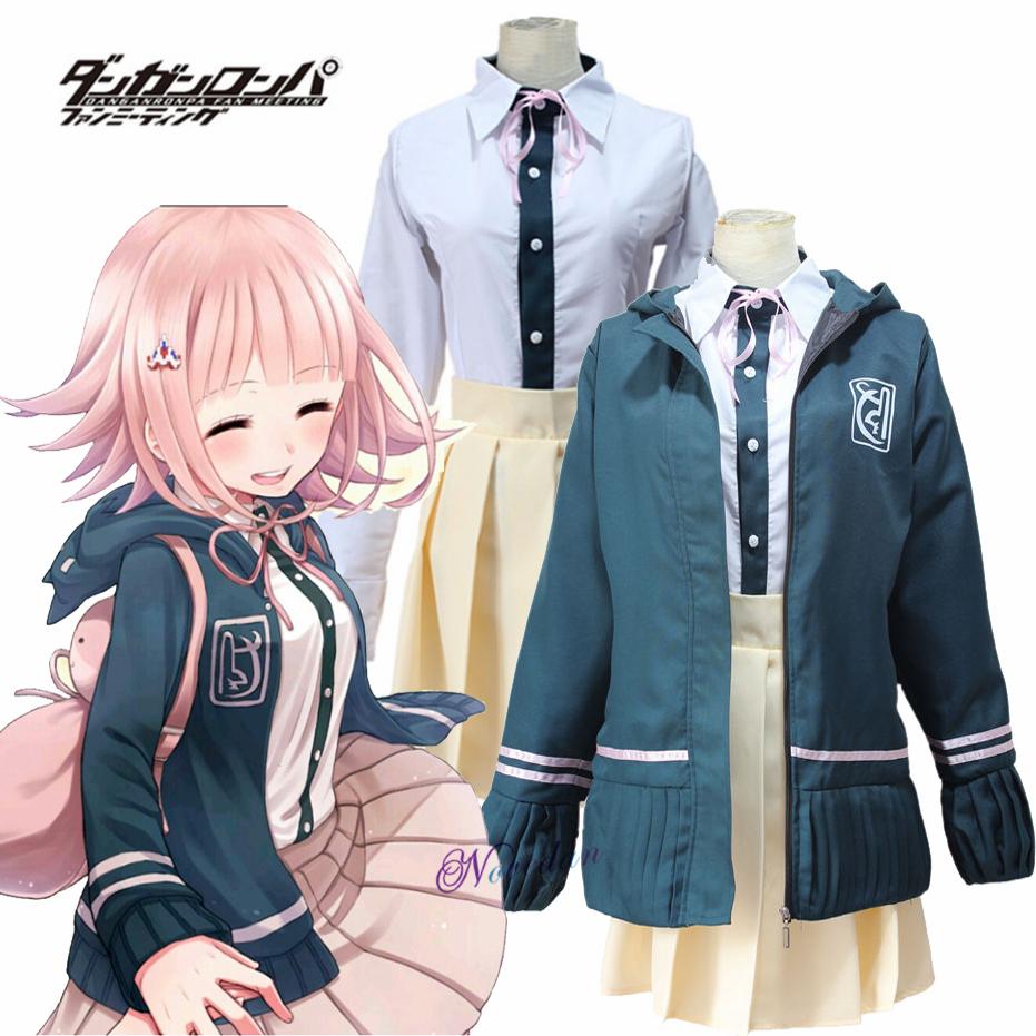 

Чиаки Нанами Косплей Костюм Danganronpa 2 Косплей Школьная форма Японское аниме Косплей Костюм на Хэллоуин для женщин и девочек