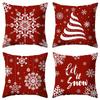 Snowflake Decorative Throw Pillow Covers Christmas Throw Pillowcase Throw Pillow Covers Decor Satin Fabric Cushion Cover 45X45Cm