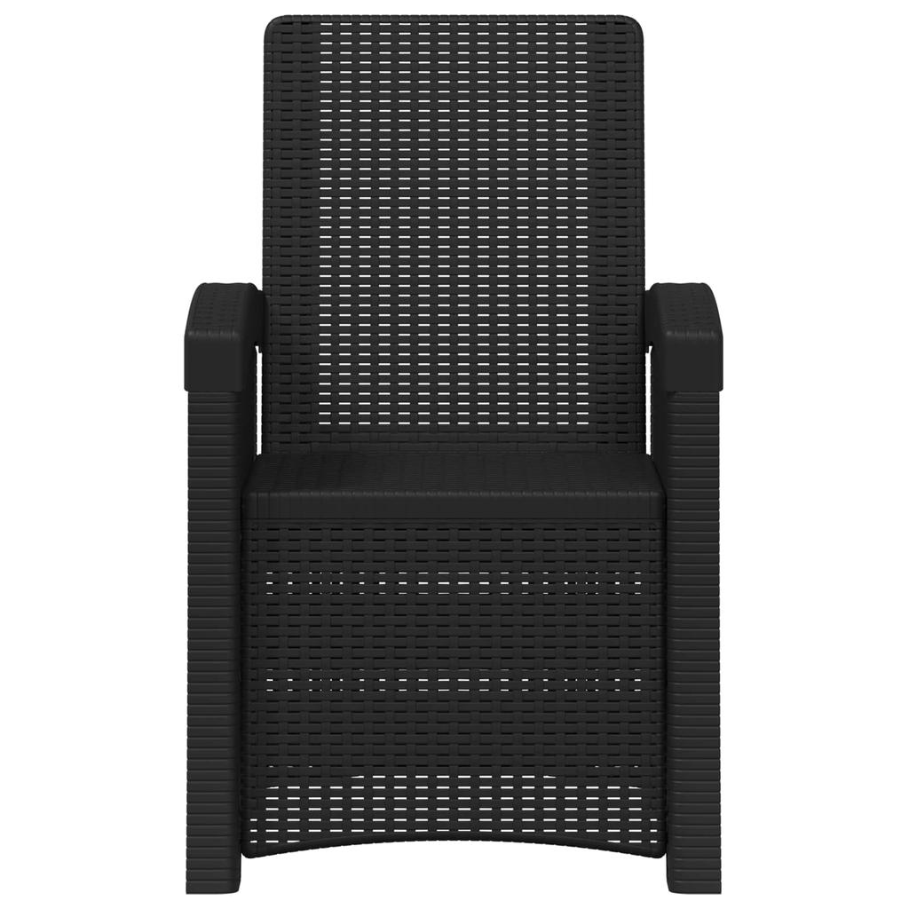 Garden Lounge Chair Rattan Look Anthracite PP